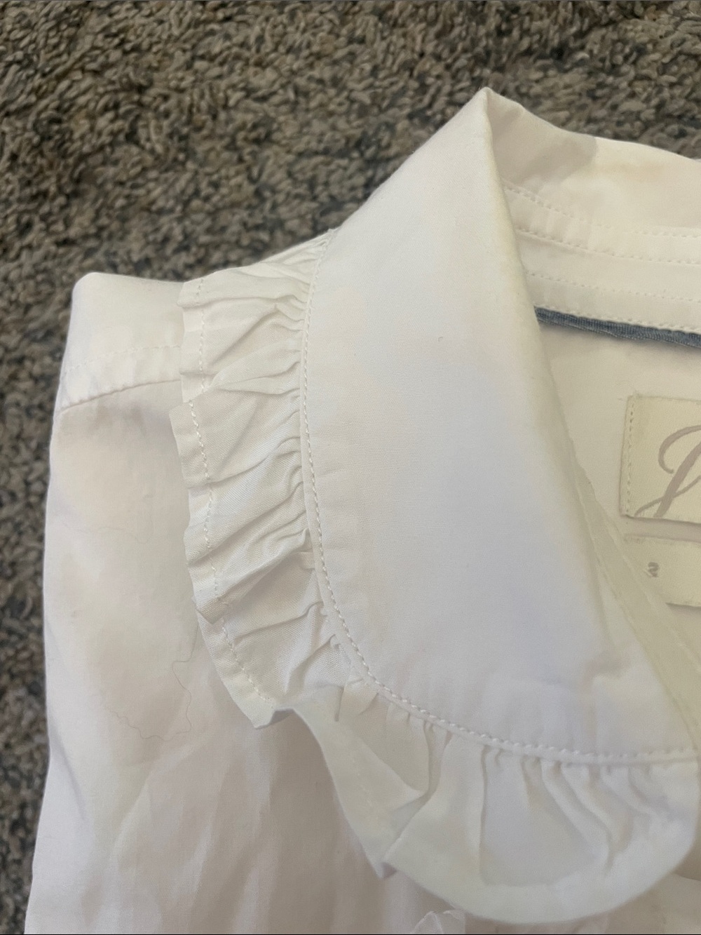 J. Crew White Ruffle Collar Button-Up Shirt - Picture 6 of 9